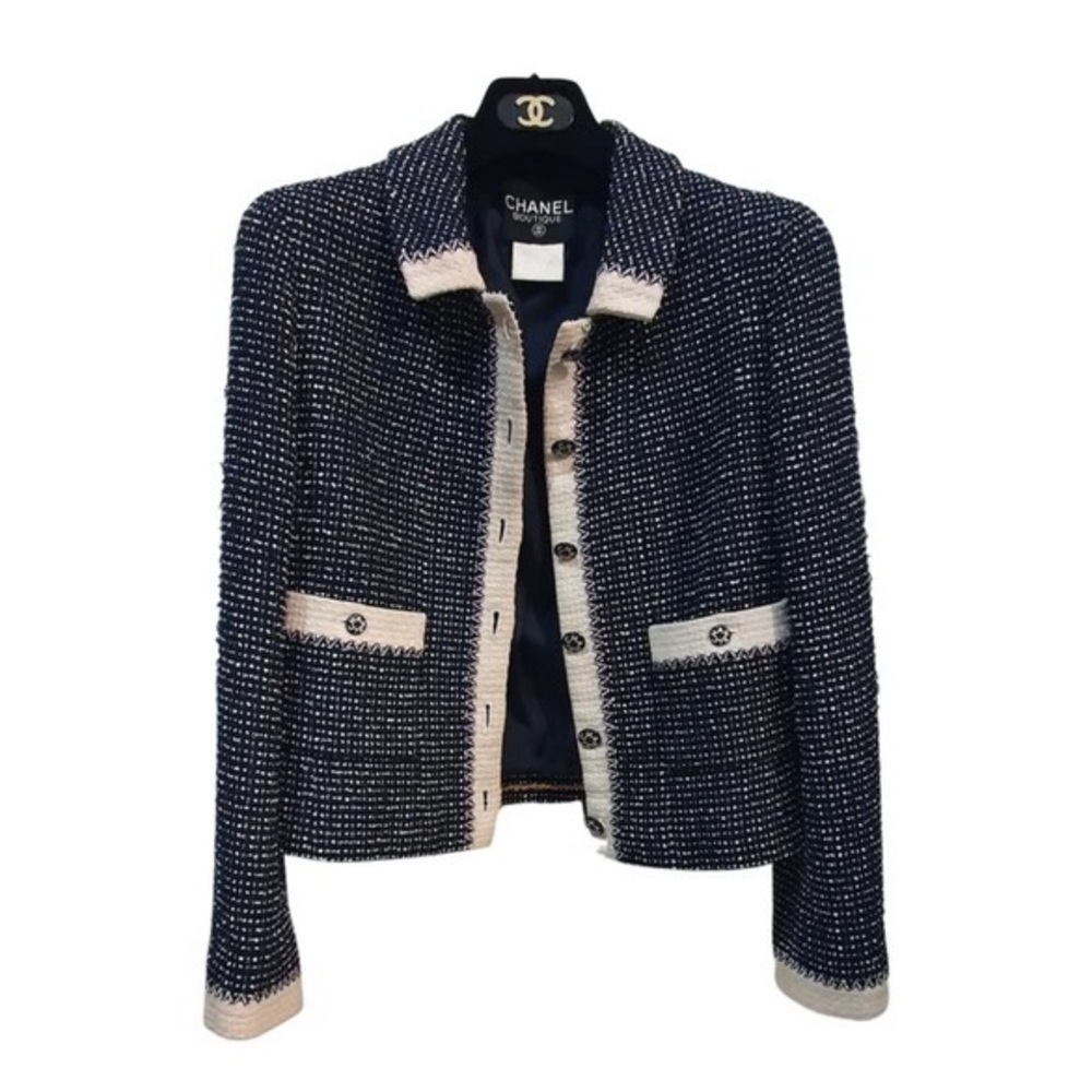 CHANEL La Petite Veste Noire Tweed Short Vest 40 FR